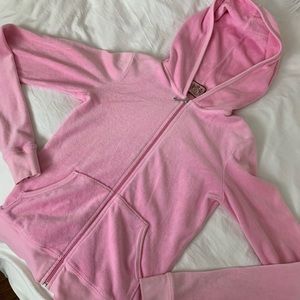 Juicy Couture Pink Velour Zip Up Hoodie
